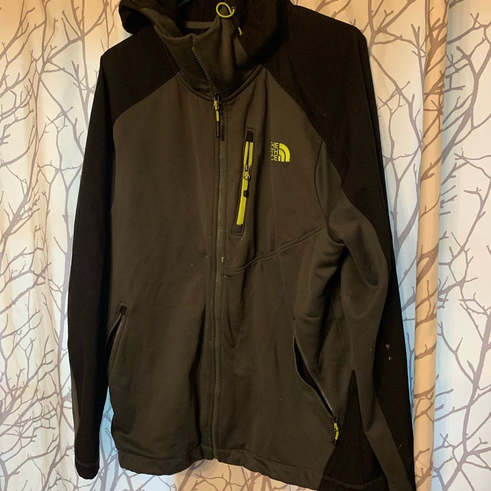 North face mens full zip hooded tech fleece